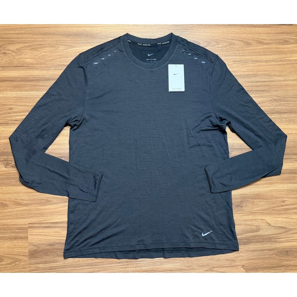 Nike Run Wool Dri-FIT ADV Mens Long Sleeve Running Shirt Black (HV2718-010) Sz L